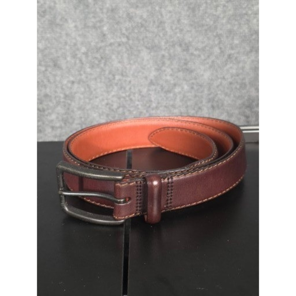 Cremieux Mens Italian Full Grain Leather Belt Brown‎ Sz 40 Dress Casual Workwear